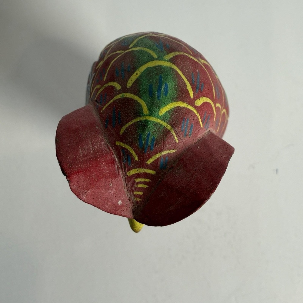 Hand Carved Hand Painted Wooden Owl Wood 4" Bird Folk Art - Picture 6 of 10